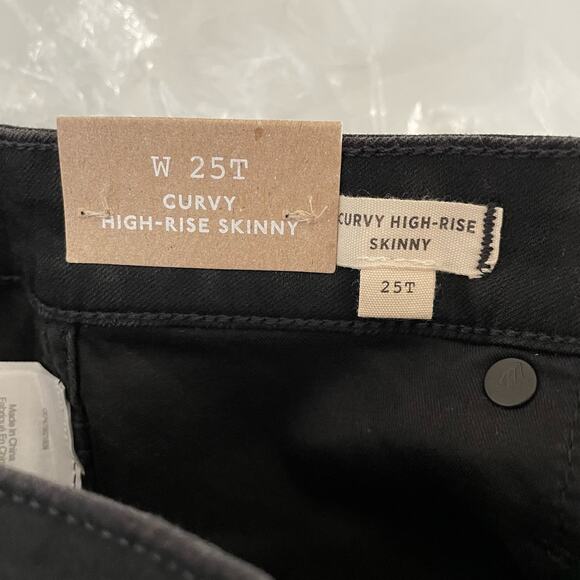 NWT Madewell‎ Tall Curvy High Rise Skinny Jeans in Black Frost 25T NM862 - Picture 11 of 11